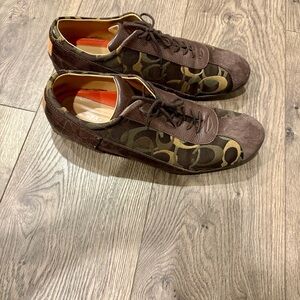 Coach Brown and Olive Patterned Sneakers